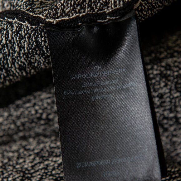 CH Carolina Herrera Dress Jacquard Knit Midi Long Sleeve Black White Size Small - Picture 4 of 6